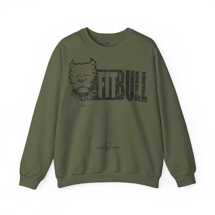 FITBULL Gym Sweatshirt – Distressed Pitbull Dog Head Logo Casual Pullover