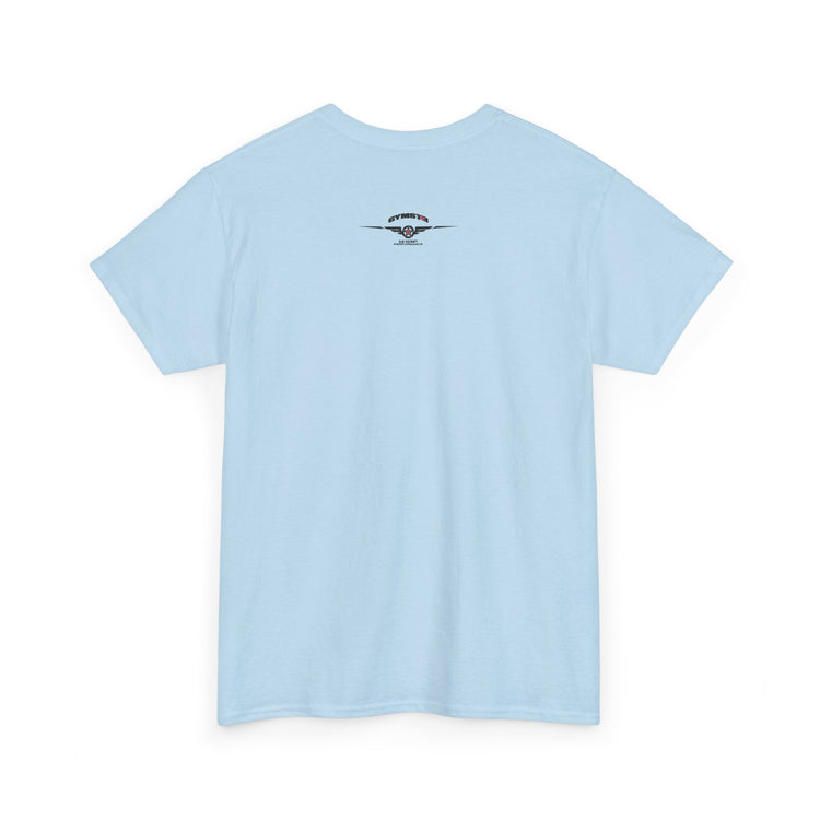 A light blue short-sleeve crewneck t-shirt with a small dark green 'DH' monogram logo printed on the upper chest, displayed against a solid white background.