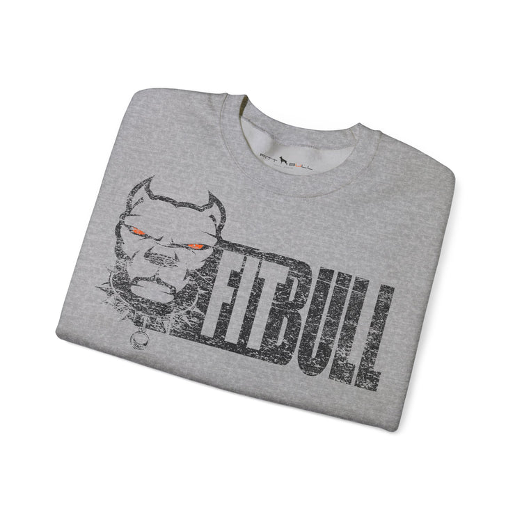 FITBULL Gym Sweatshirt – Distressed Pitbull Dog Head Logo Casual Pullover