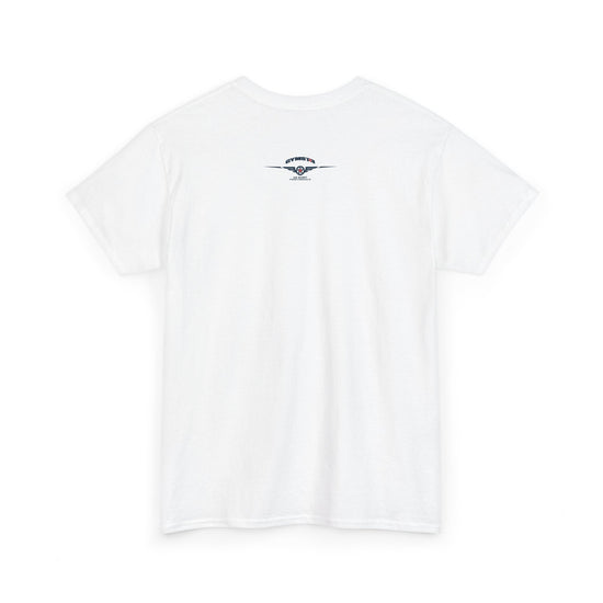 White t-shirt with 'John 15:1' printed on the back against a white background