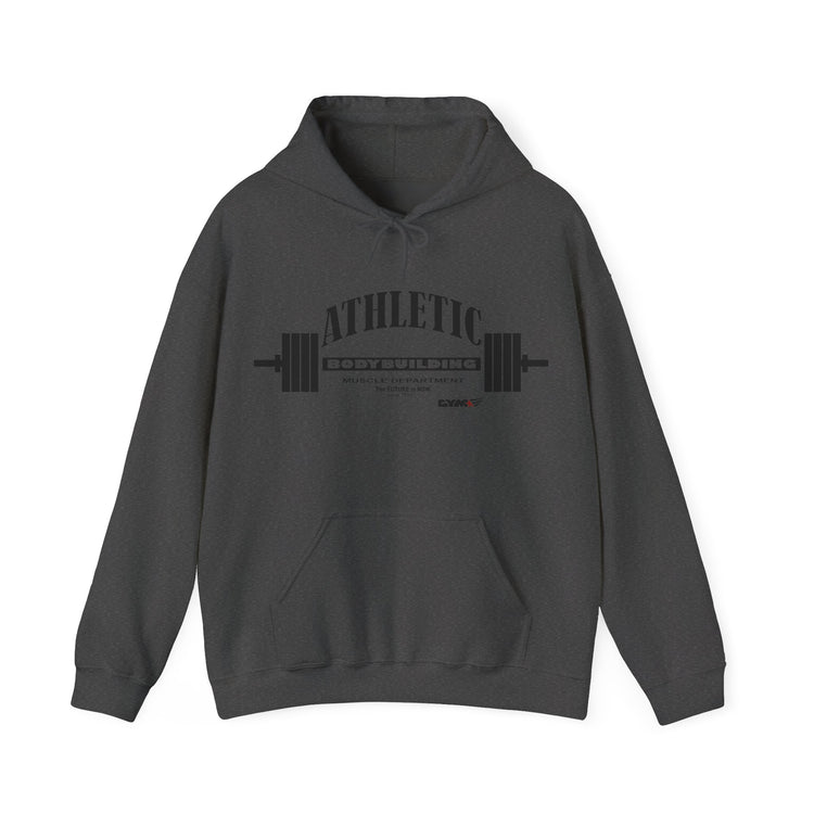Dark gray Gymstar hoodie on a white background