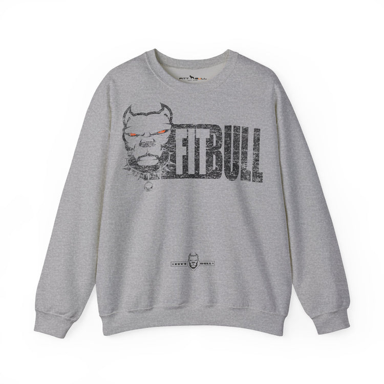FITBULL Gym Sweatshirt – Distressed Pitbull Dog Head Logo Casual Pullover