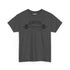 Dark gray Gymstar t-shirt with black graphic and text on a white background