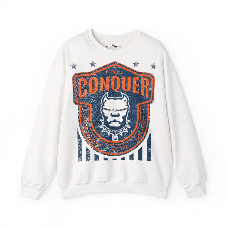 FITBULL Conquer — Crewneck Sweatshirt | Distressed Shield Edition