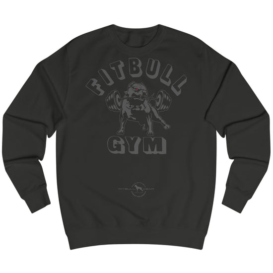 black sports hoodie for fitness and bodybuilding from the Fitbull brand, branded with a motivating motif, front view