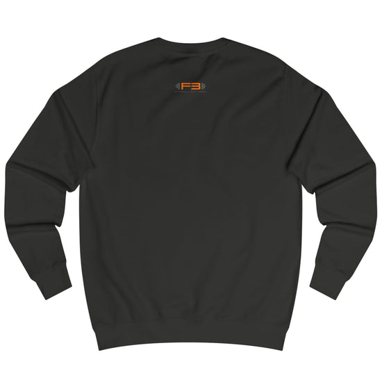 Black sweatshirt Fitbull with a motivational sports brand and design graphic on the back.