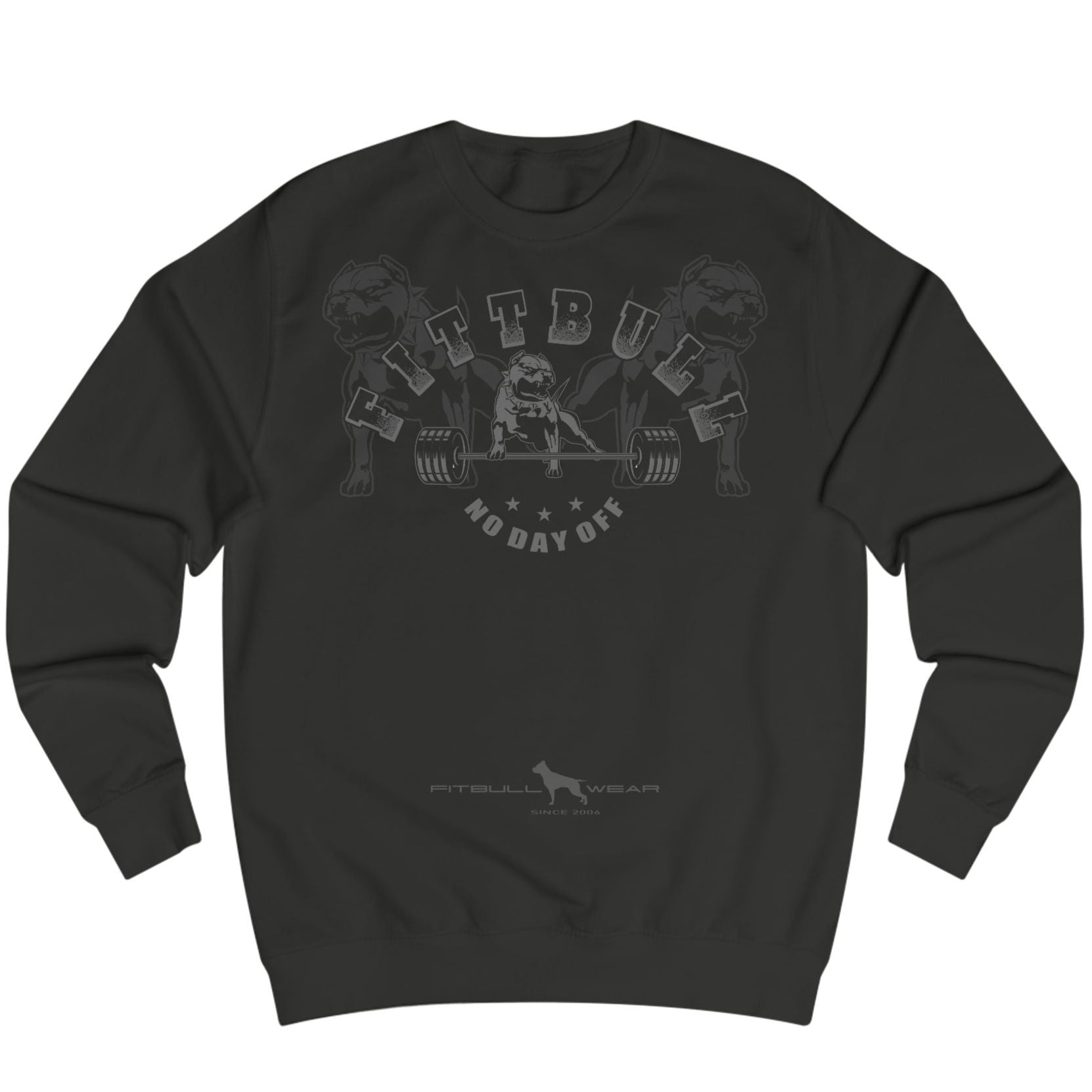 schwarz Sporthoodie der Marke Fitbull Fitnessbekleidung mit motivierendem Bodybuilding-Motiv