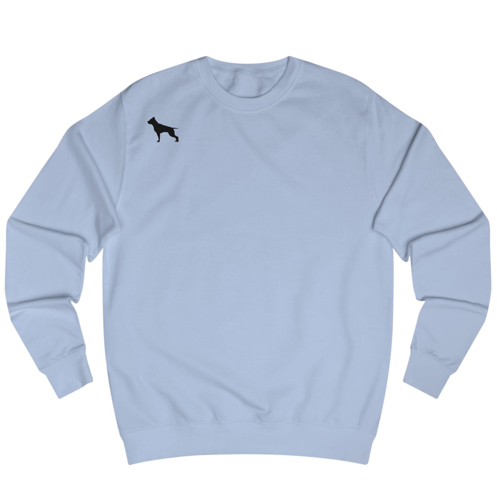 Blue, sporty hoodie for fitness and crossfit by the Fitbull brand, branded with a logo, Front view.