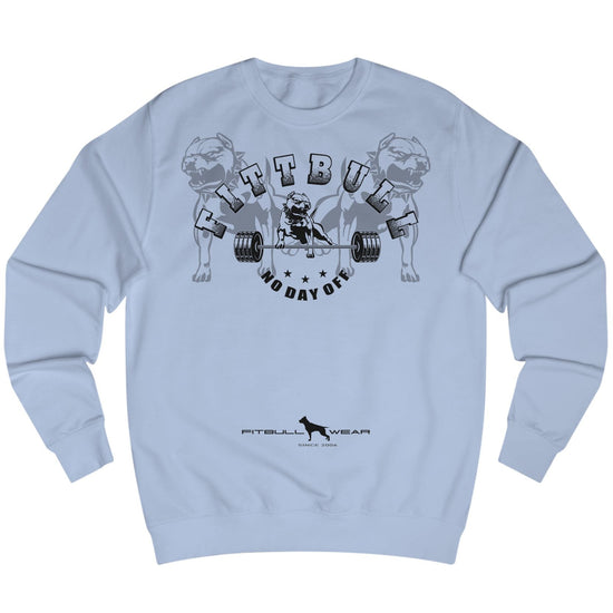 blau Sporthoodie der Marke Fitbull Fitnessbekleidung mit motivierendem Bodybuilding-Motiv