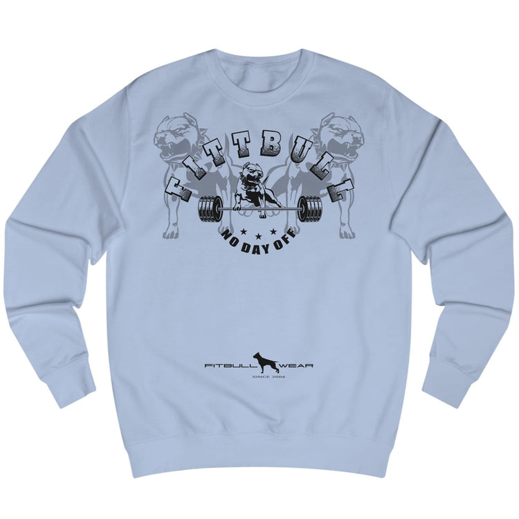 blau Sporthoodie der Marke Fitbull Fitnessbekleidung mit motivierendem Bodybuilding-Motiv