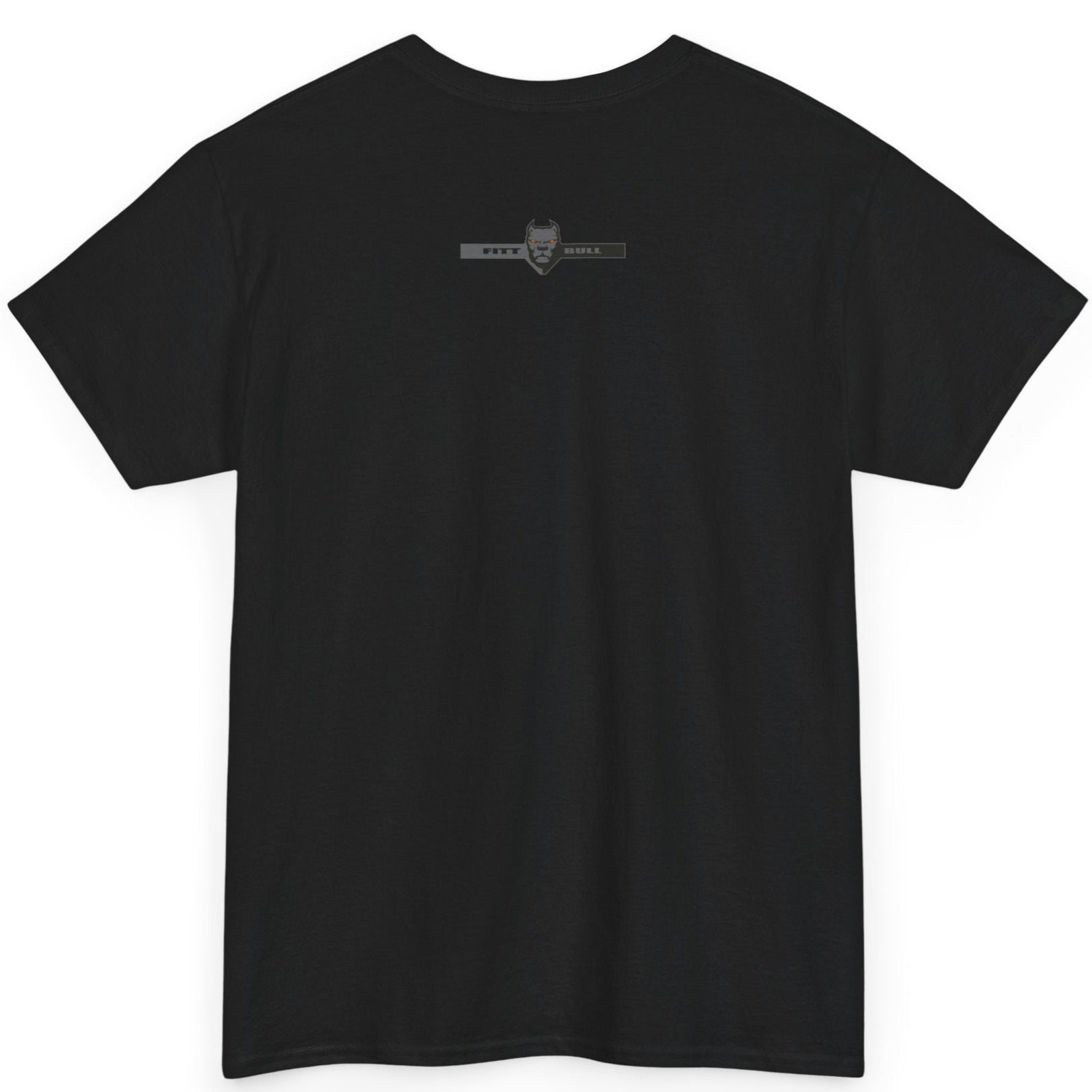 A Fitbull t-shirt with a Conquer motivational graphic design back black.