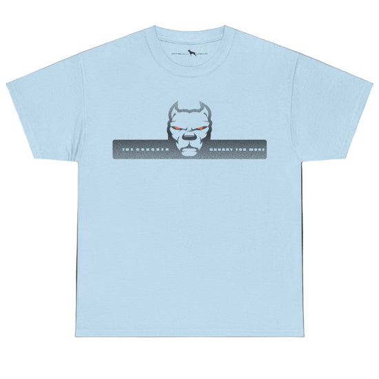 sky blue  fitbull t-shirt with logo and motivation print