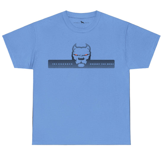 blue  fitbull t-shirt with logo and motivation print
