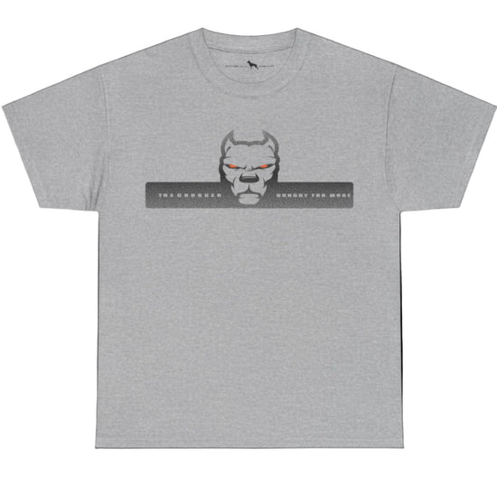 grey  fitbull t-shirt with logo and motivation print
