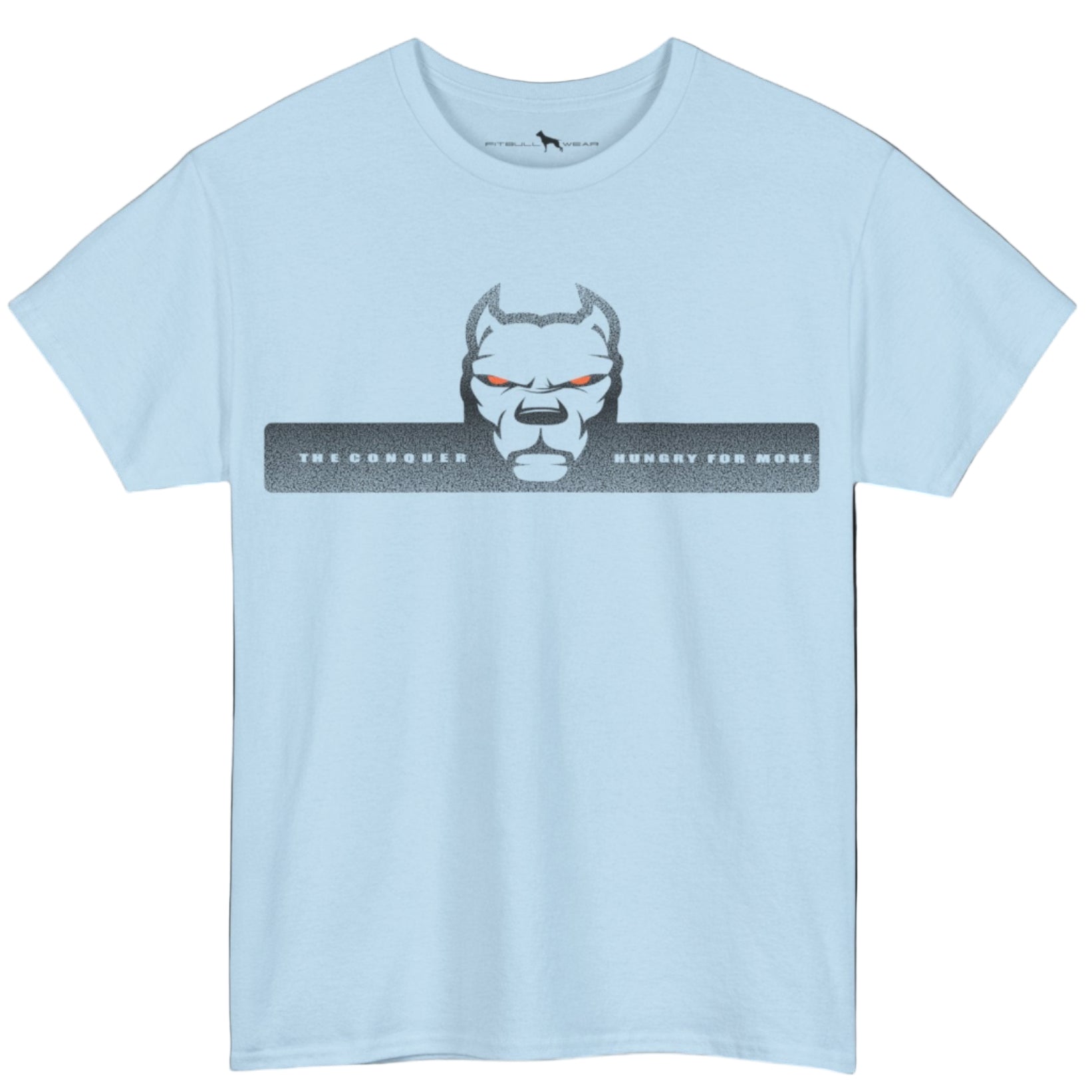 Light grey Fitbull fitnes gym T-shirt with a logo on the front view.