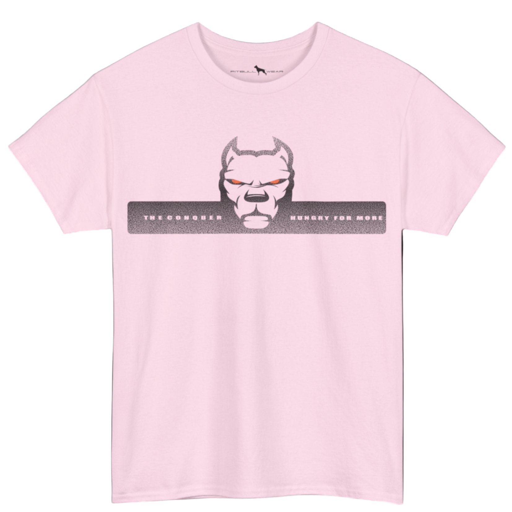 Pink Fitbull T-shirt with a logo on the front view.