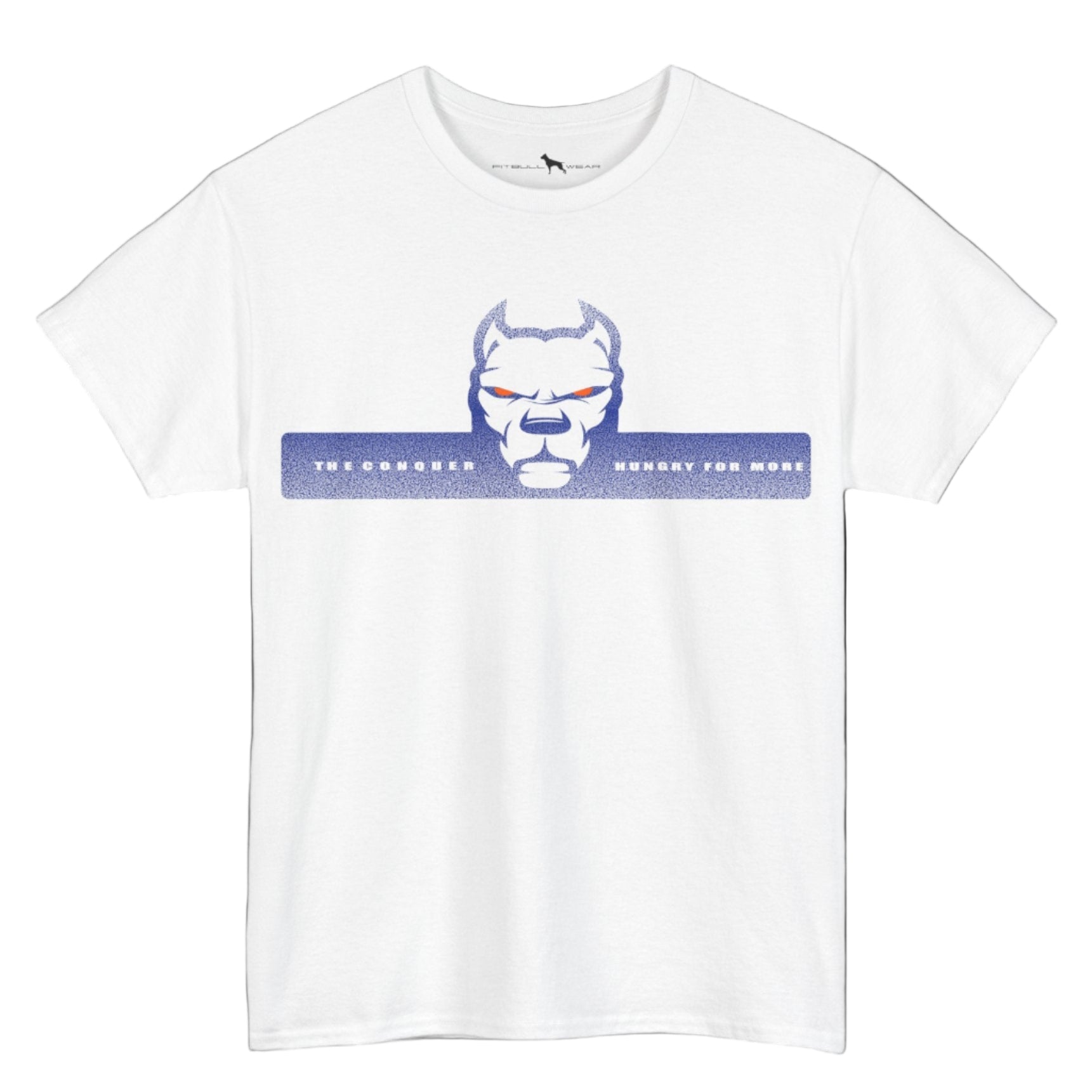  white fitbull t-shirt with logo and motivation print
