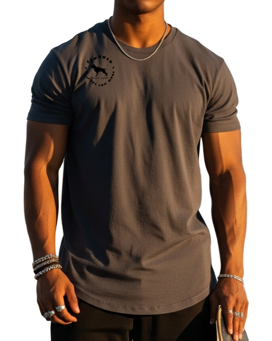 Man wearing grey fitness Fitbull t-shirt 