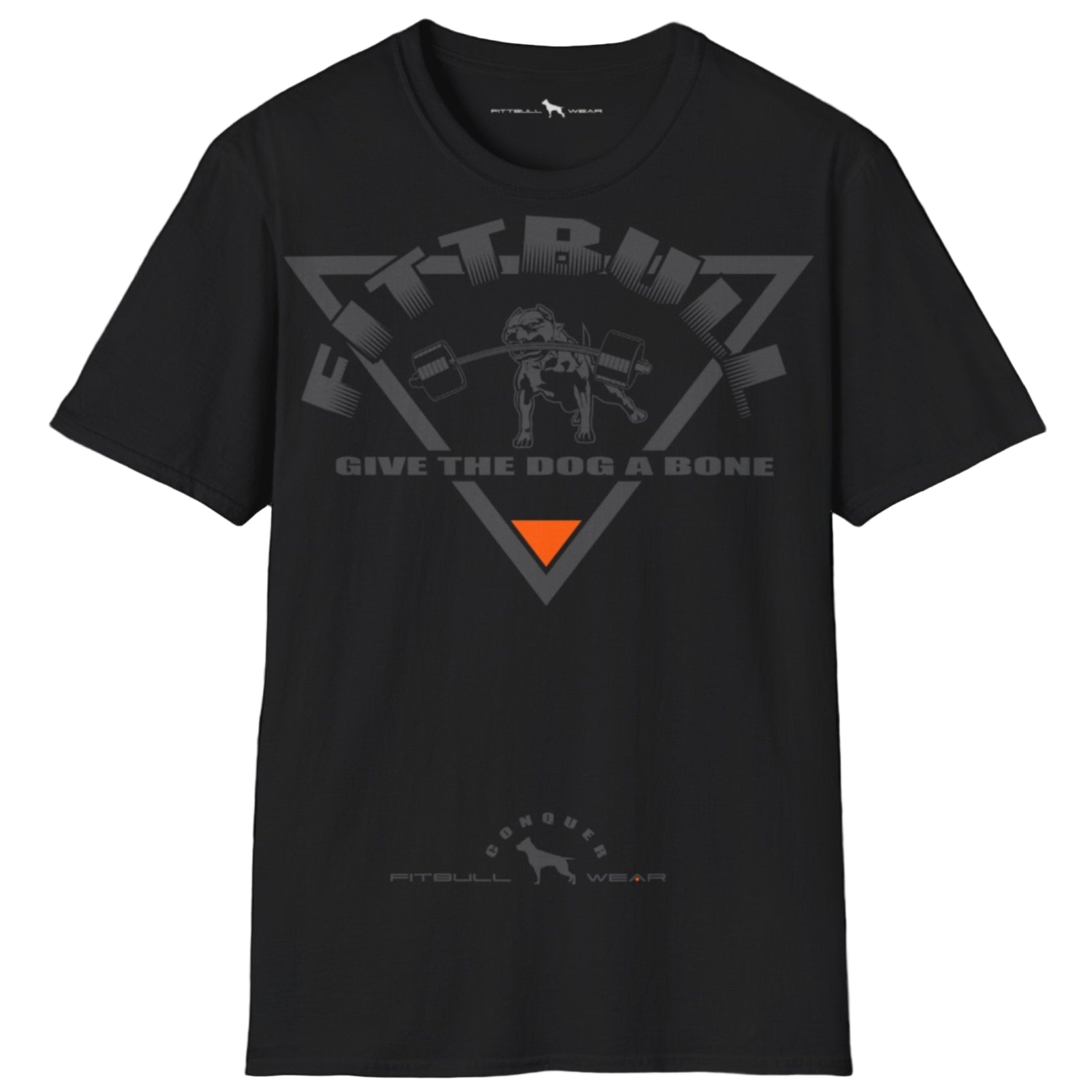 black Fitbull T-shirt with a logo and a motivational print