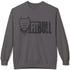 Gray bodybuilding sweatshirt with a graphic of a dog's head and the word 'FITBULL' on a white background