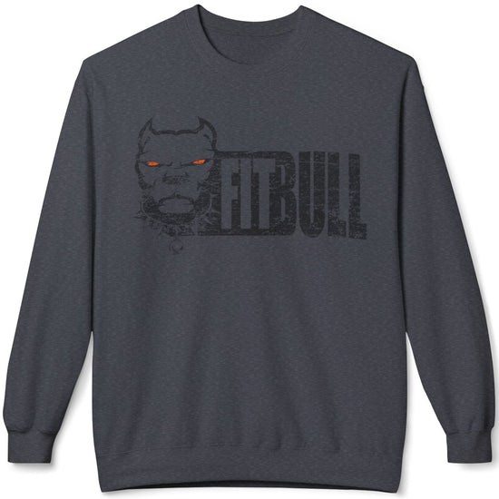 Dark gray bodybuilding sweatshirt with a graphic of a panther and 'FITBULL' text on a white background
