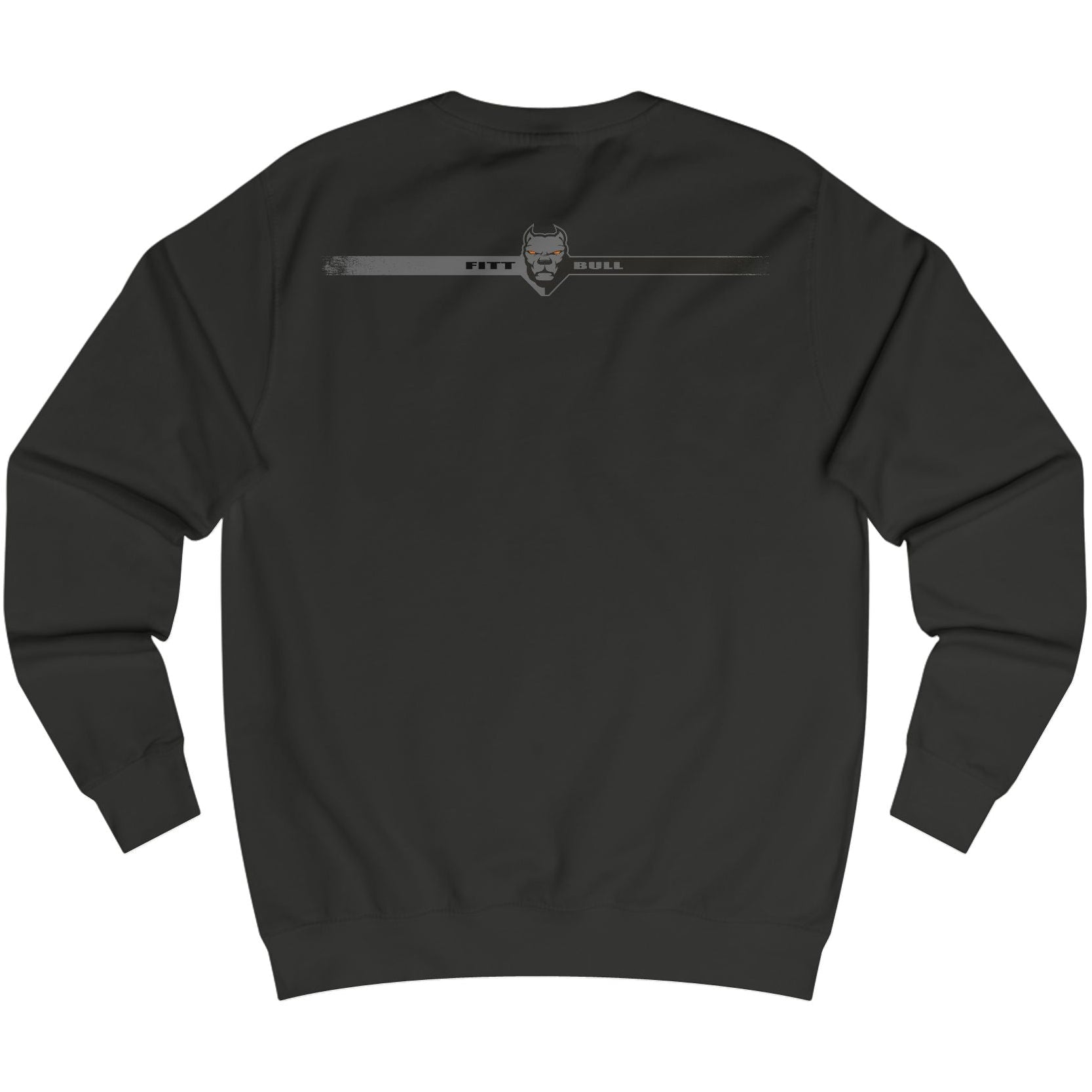 Black Fitbull fitness sweatshirt with a logo on the chest against a white background