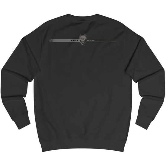 Black Fitbull fitness sweatshirt with a logo on the chest against a white background
