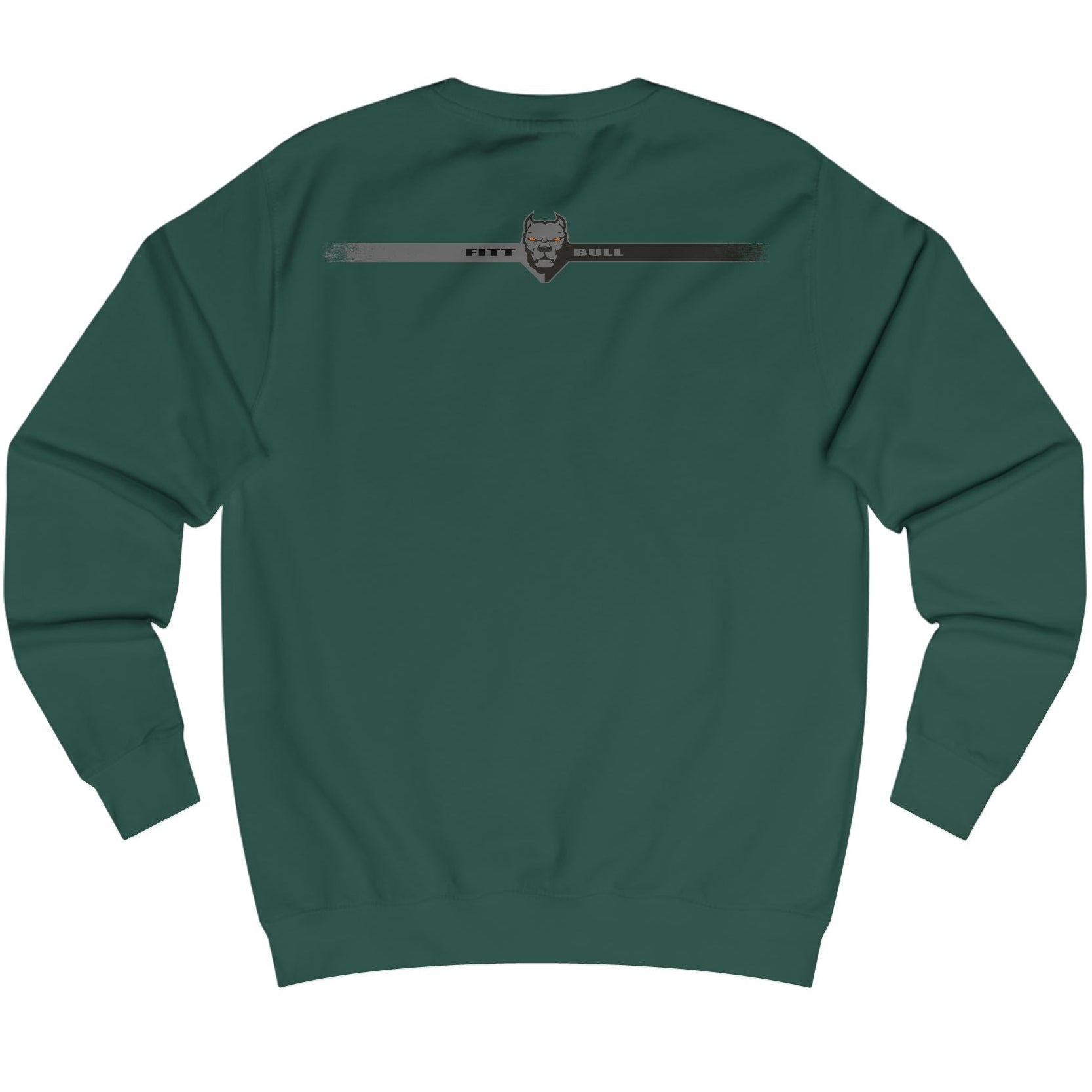 Green Fitbull bodybuilding sweatshirt with a logo on the chest area against a white background