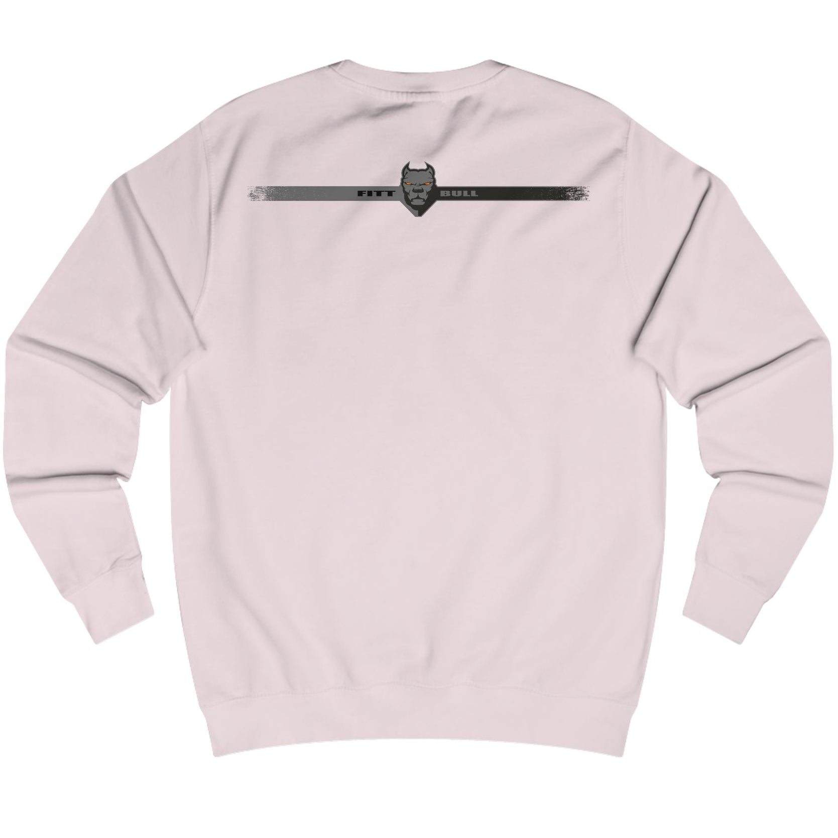 Light pink Fitbull fitness sweatshirt with a logo on the chest area against a white background