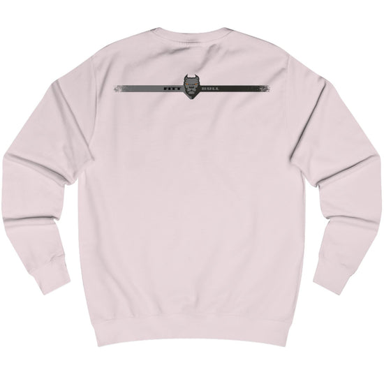 Light pink Fitbull fitness sweatshirt with a logo on the chest area against a white background