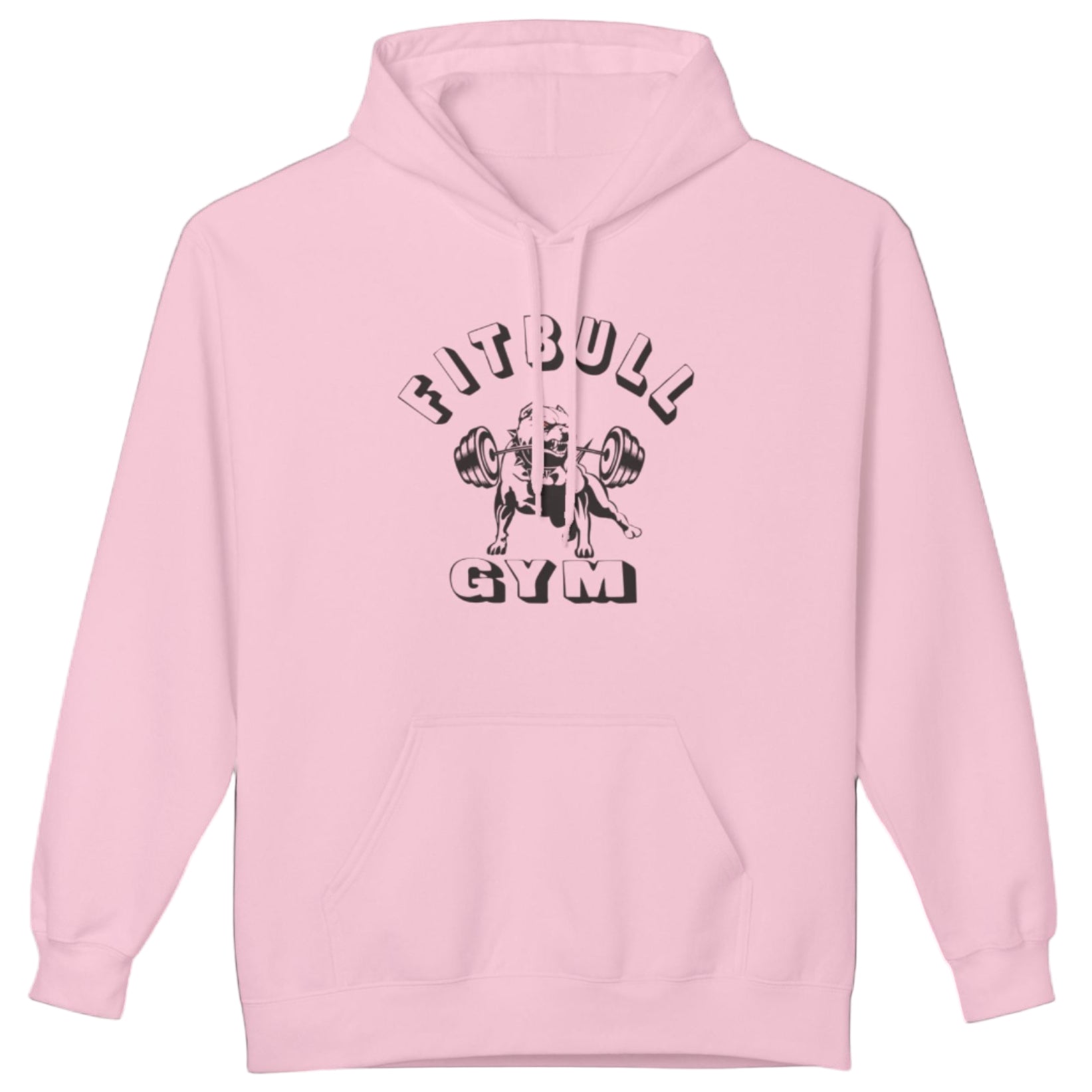 пинк sporty hoodie for fitness and crossfit by the Fitbull brand, branded with a logo and a motivating motif