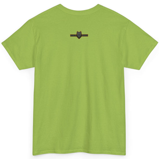 Kiwi green Fitbull t-shirt with a small black logo on the back. Fitness and Bodybuilding motivating.