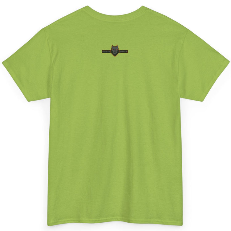 Kiwi green Fitbull t-shirt with a small black logo on the back. Fitness and Bodybuilding motivating.