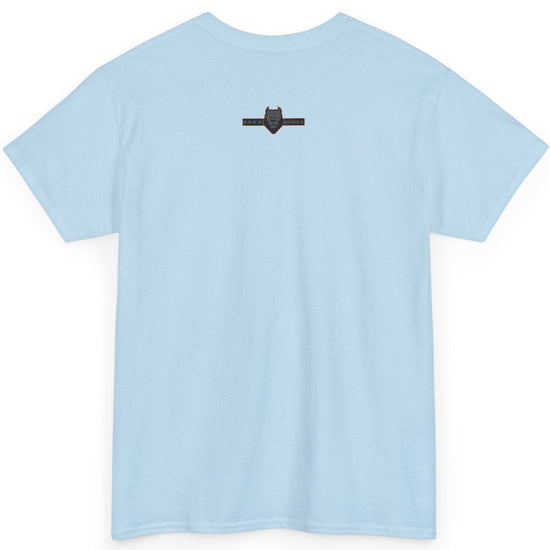 Light blue Fitbull t-shirt with a small black logo on the back. Fitness and Bodybuilding motivating.