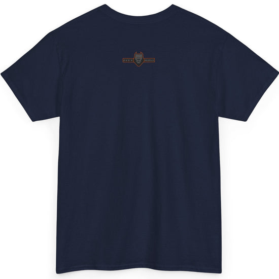 Navy blue Fitbull t-shirt with a small black logo on the back. Fitness and Bodybuilding motivating.