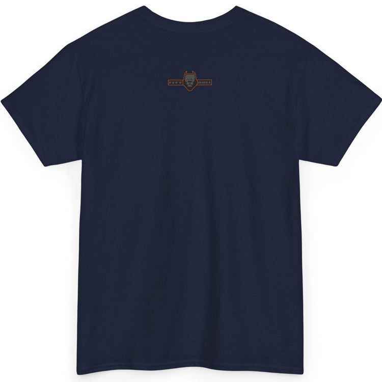 Navy blue Fitbull t-shirt with a small black logo on the back. Fitness and Bodybuilding motivating.