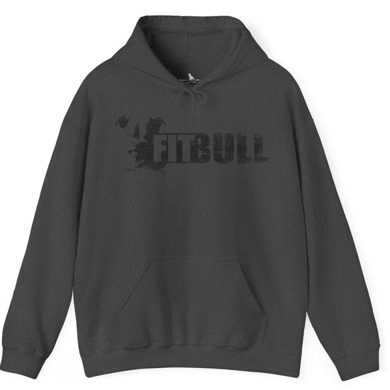 Dark Green hoodie with 'FITBULL' mivational fitness design.