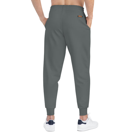 Graue Fitbull-Jogginghose mit dem Markenlogo. Rückansicht.