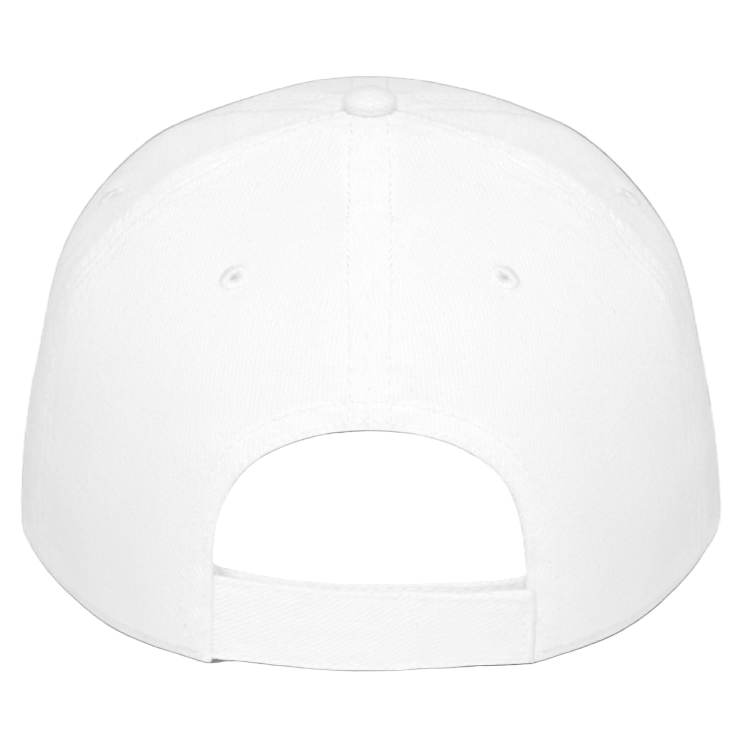 White Fitbull baseball cap with logo back side view.