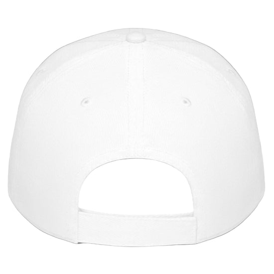 White Fitbull baseball cap with logo back side view.