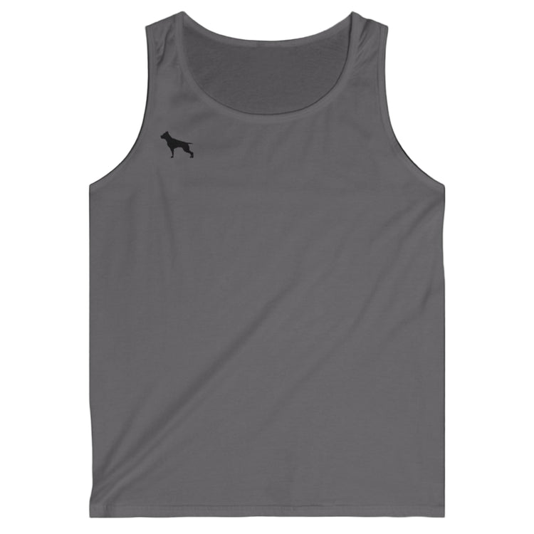  a grey Fitbull sports tank top branded with the Fitbull Fit Wear logo
