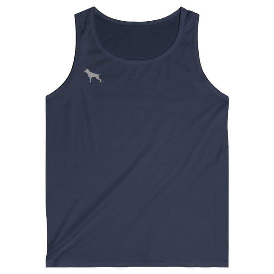  a blue Fitbull sports tank top branded with the Fitbull Fit Wear logo