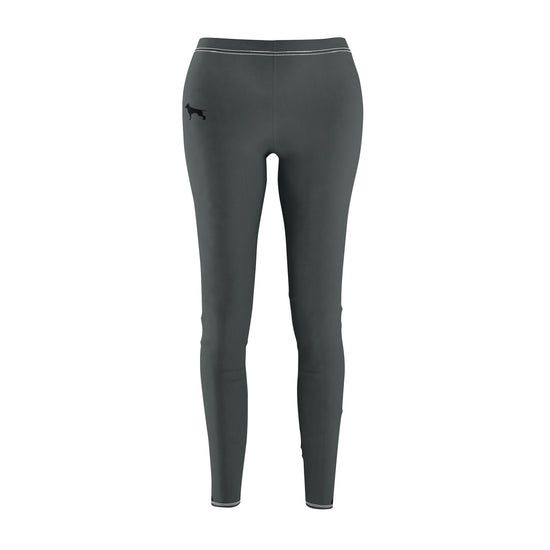 graue Fitness-Leggings und grauer BH der Marke Fitbull, Vorderansicht, mit Logo versehen