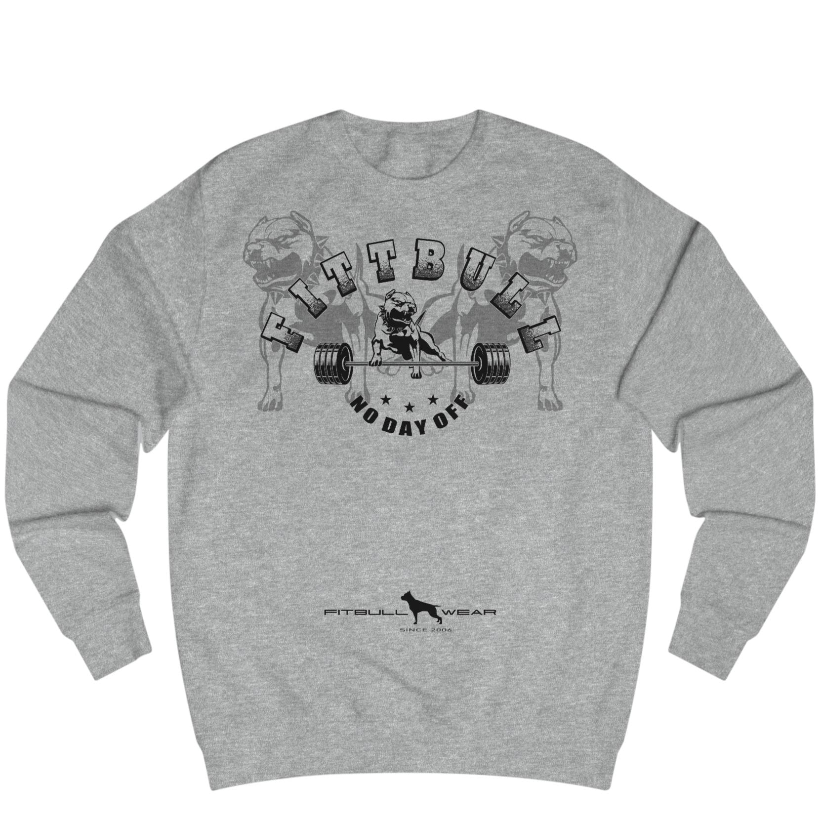 grau porthoodie der Marke Fitbull Fitnessbekleidung mit motivierendem Bodybuilding-Motiv