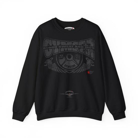 A black crewneck sweatshirt featuring a leopard print graphic on the front with the text 'MAHJ' and a matching leopard print bow underneath.