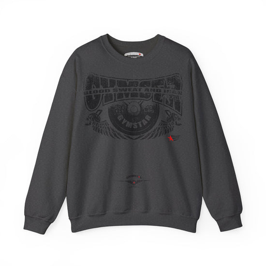 A heather gray crewneck sweatshirt featuring a leopard print graphic on the front with the text 'MAHJ' and a matching leopard print bow underneath.