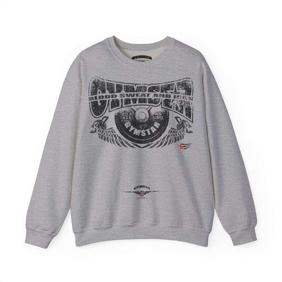 A heather gray crewneck sweatshirt featuring a leopard print graphic on the front with the text 'MAHJ' and a matching leopard print bow underneath.