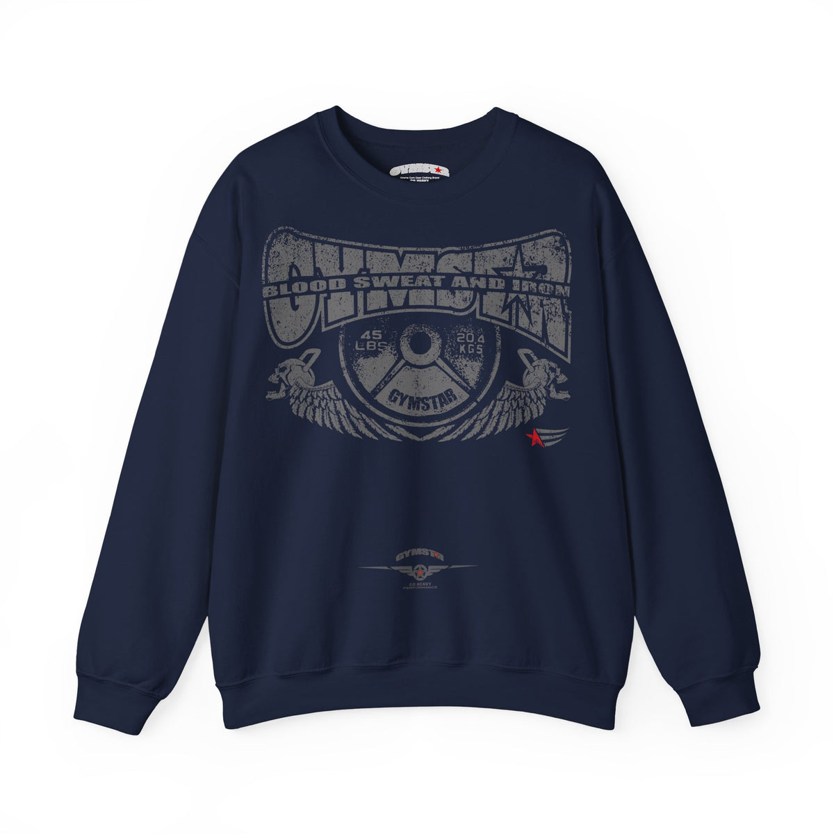 A navy crewneck sweatshirt featuring a leopard print graphic on the front with the text 'MAHJ' and a matching leopard print bow underneath.