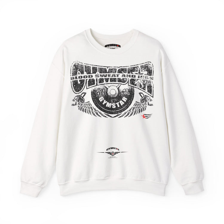 A white crewneck sweatshirt featuring a leopard print graphic on the front with the text 'MAHJ' and a matching leopard print bow underneath.