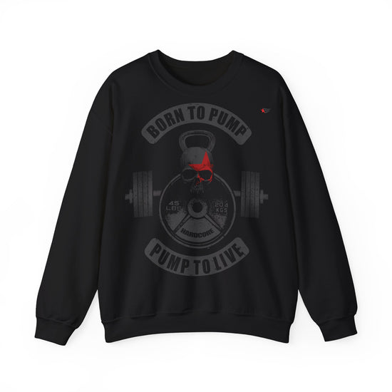 Navy blue sweatshirt with a white square patch for customization on a white background